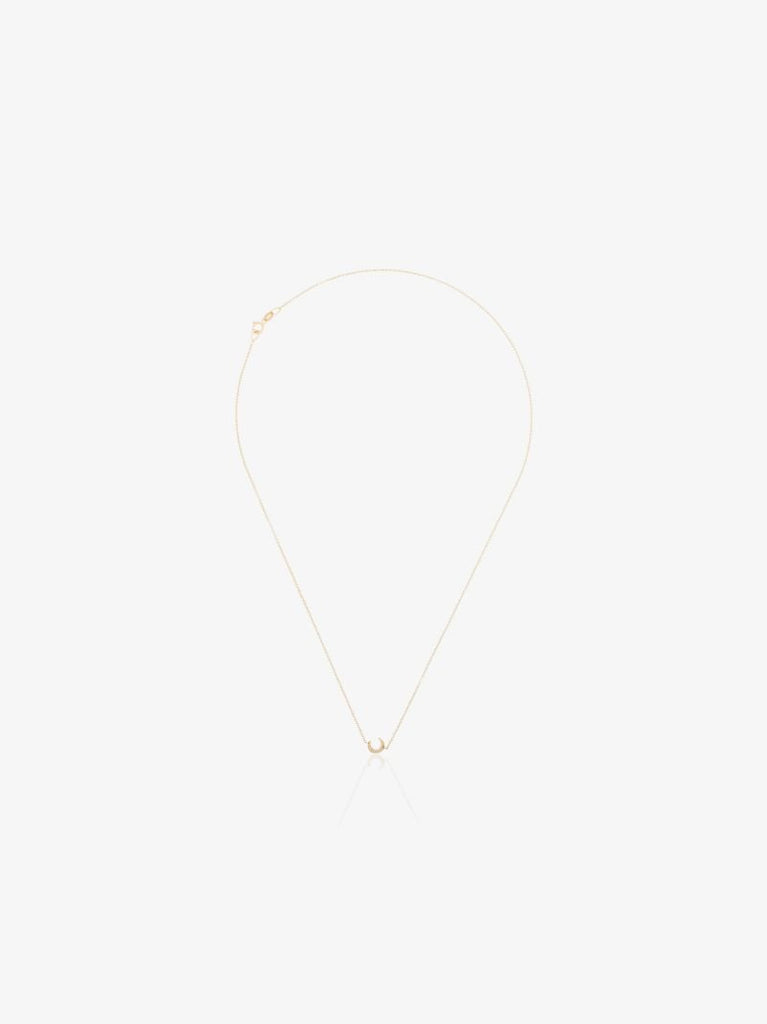 18k Yellow Gold Crescent Moon Necklace