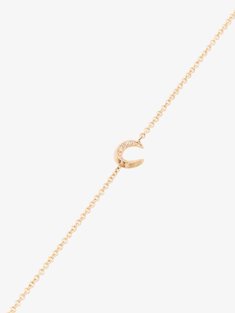 18k Yellow Gold Crescent Moon Necklace