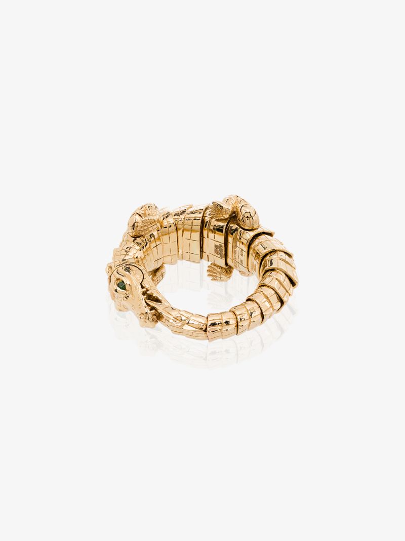 18k Yellow Gold Alligator Wrap Ring