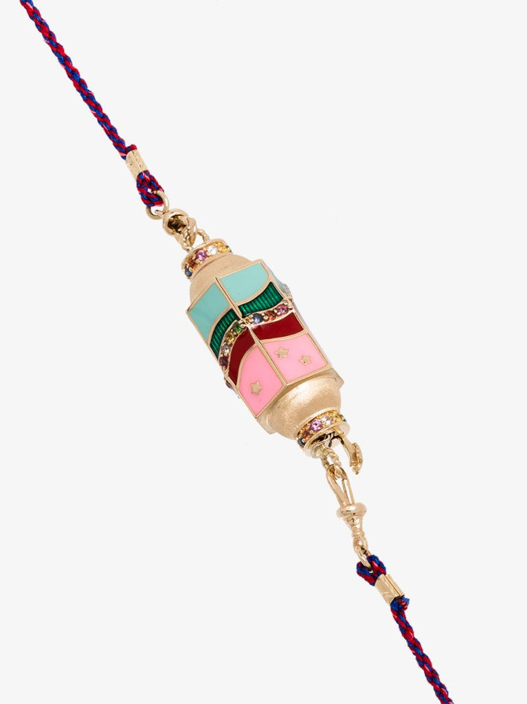 14k Yellow Gold Rainbow Waterfall Sapphire Necklace