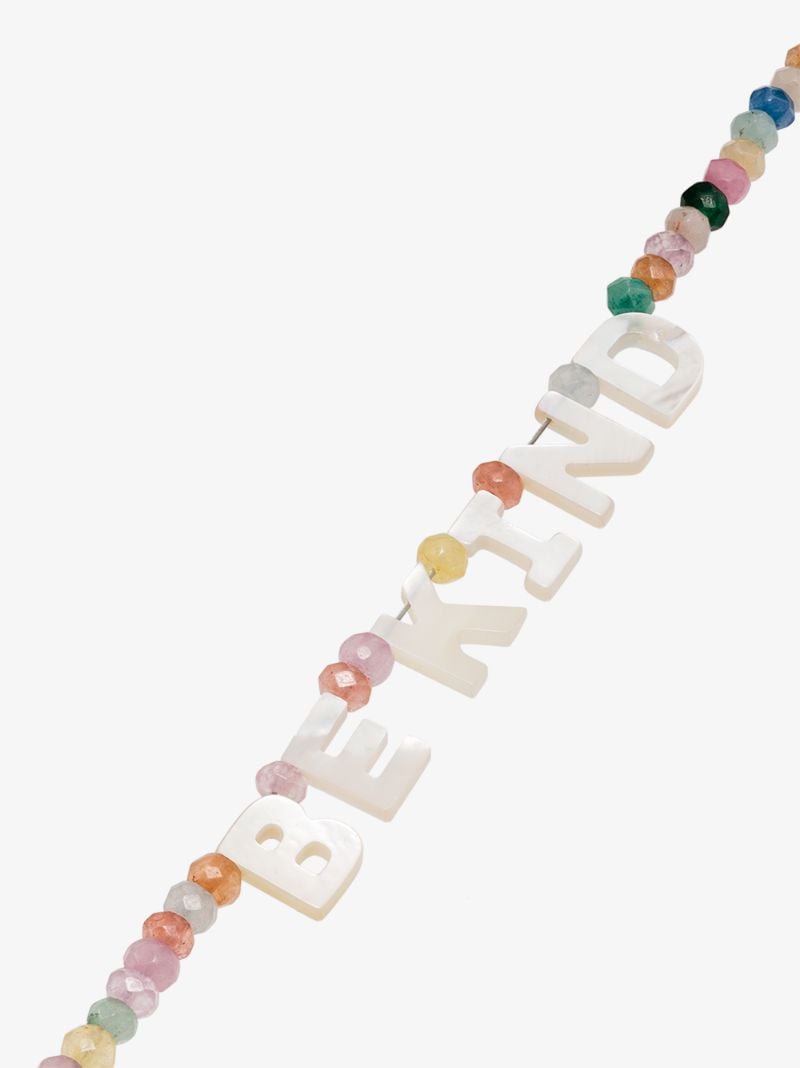 14k Rose Gold Be Kind Beaded Jade Necklace