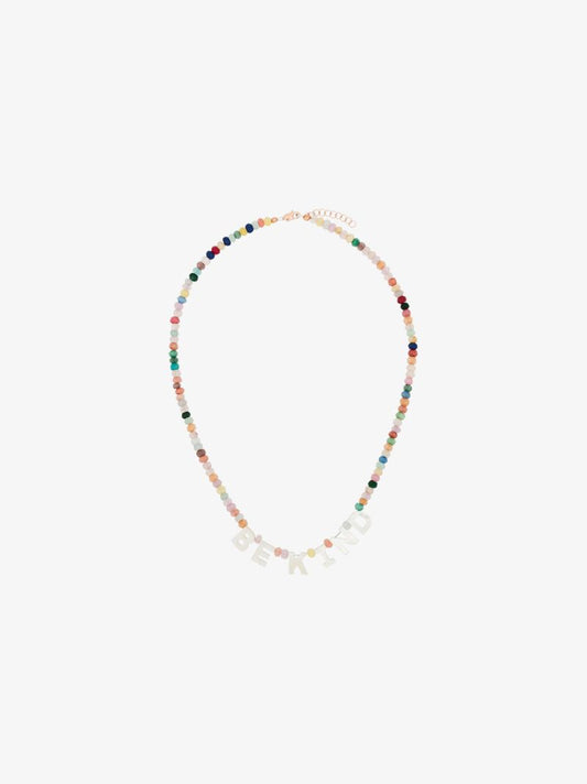 14k Rose Gold Be Kind Beaded Jade Necklace
