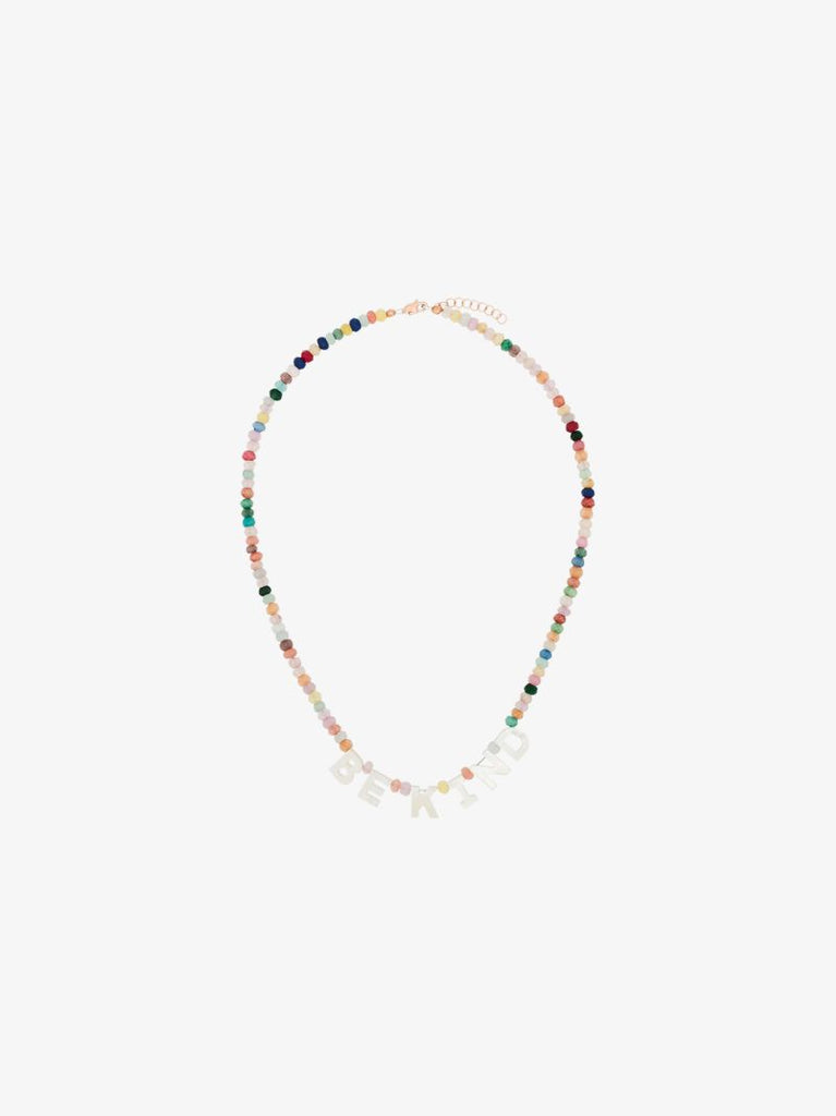 14k Rose Gold Be Kind Beaded Jade Necklace