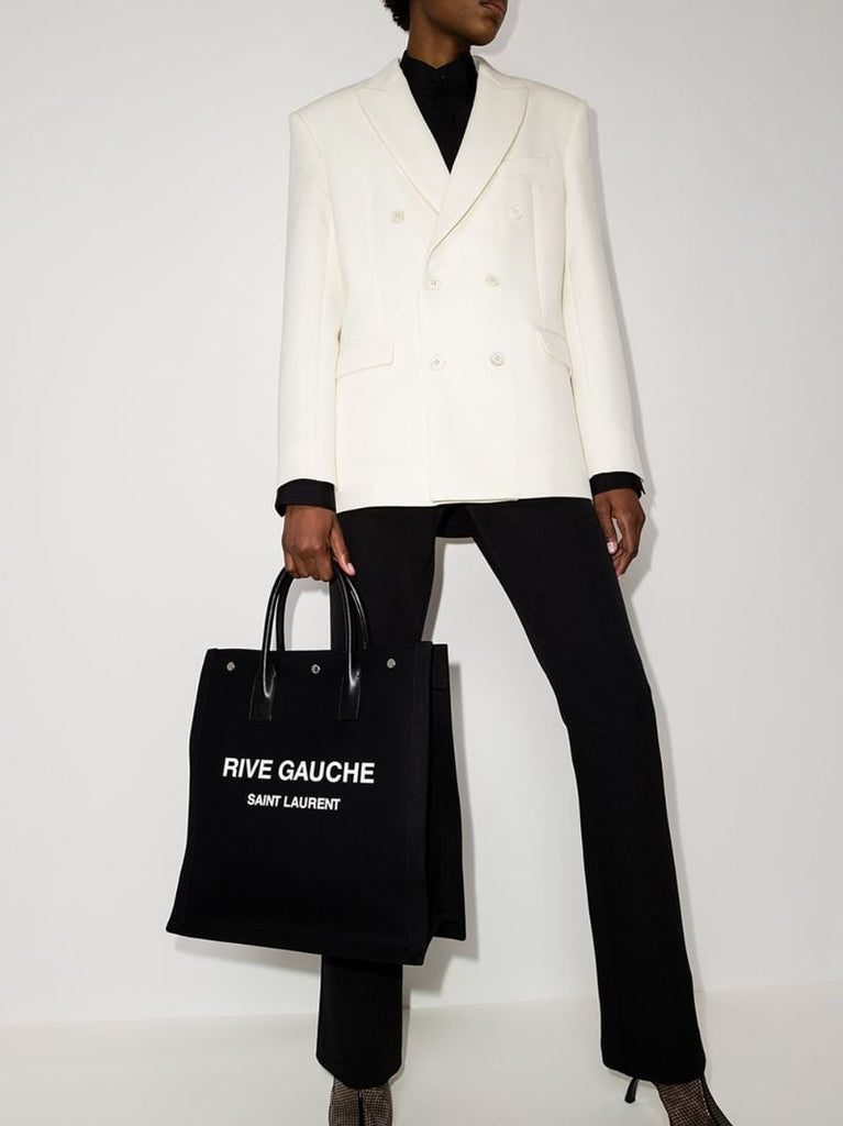 Black Neo Rive Gauche Canvas Tote Bag