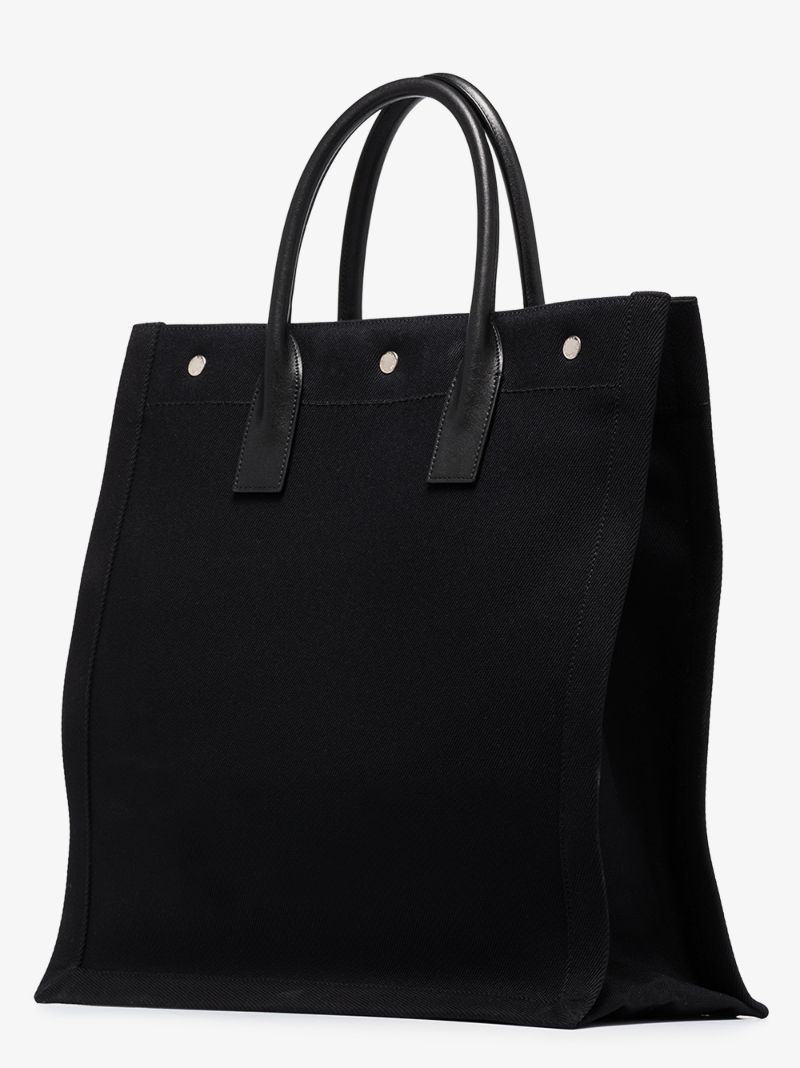 Black Neo Rive Gauche Canvas Tote Bag