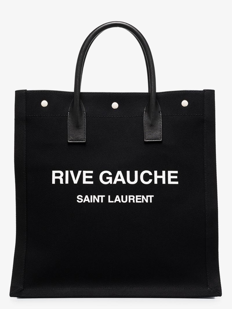 Black Neo Rive Gauche Canvas Tote Bag
