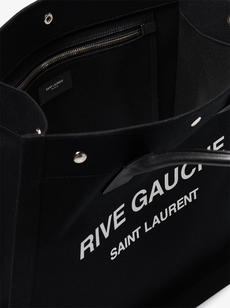 Black Neo Rive Gauche Canvas Tote Bag
