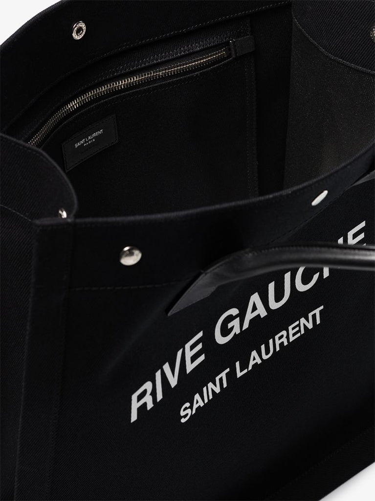 Black Neo Rive Gauche Canvas Tote Bag