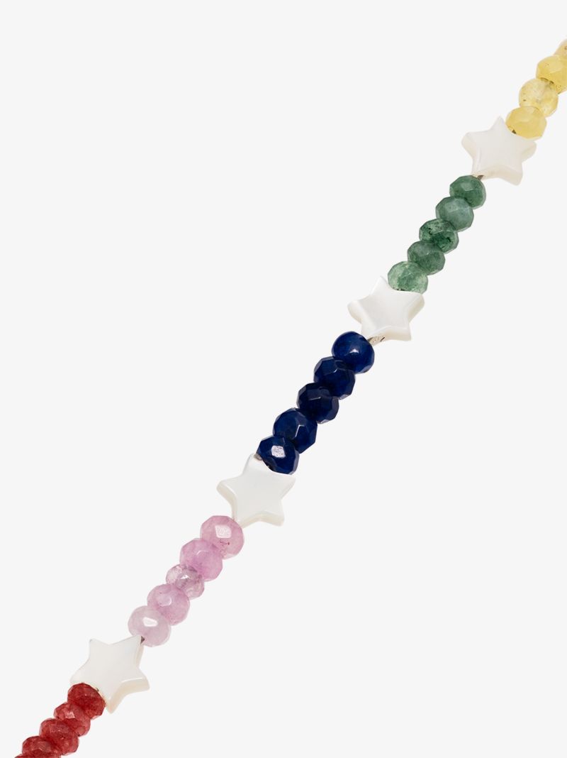 14k Rose Gold Star Pearl Rainbow Jade Anklet