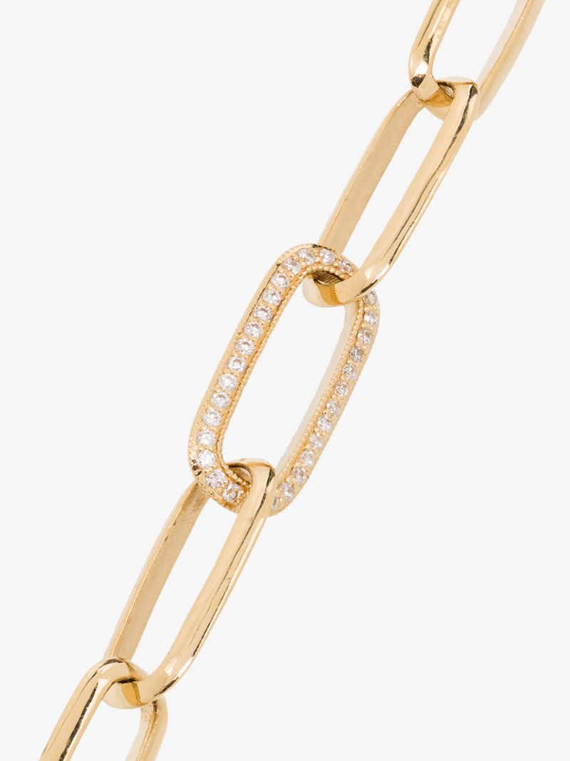 18k Yellow Gold Knife Edge Diamond Necklace