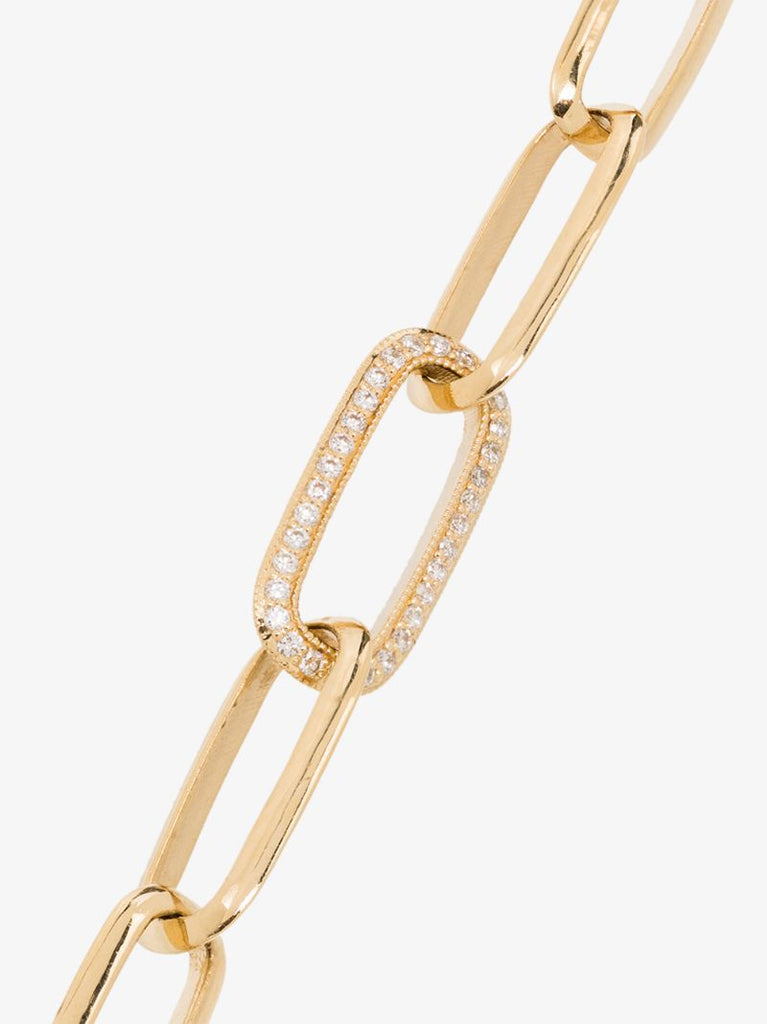 18k Yellow Gold Knife Edge Diamond Necklace