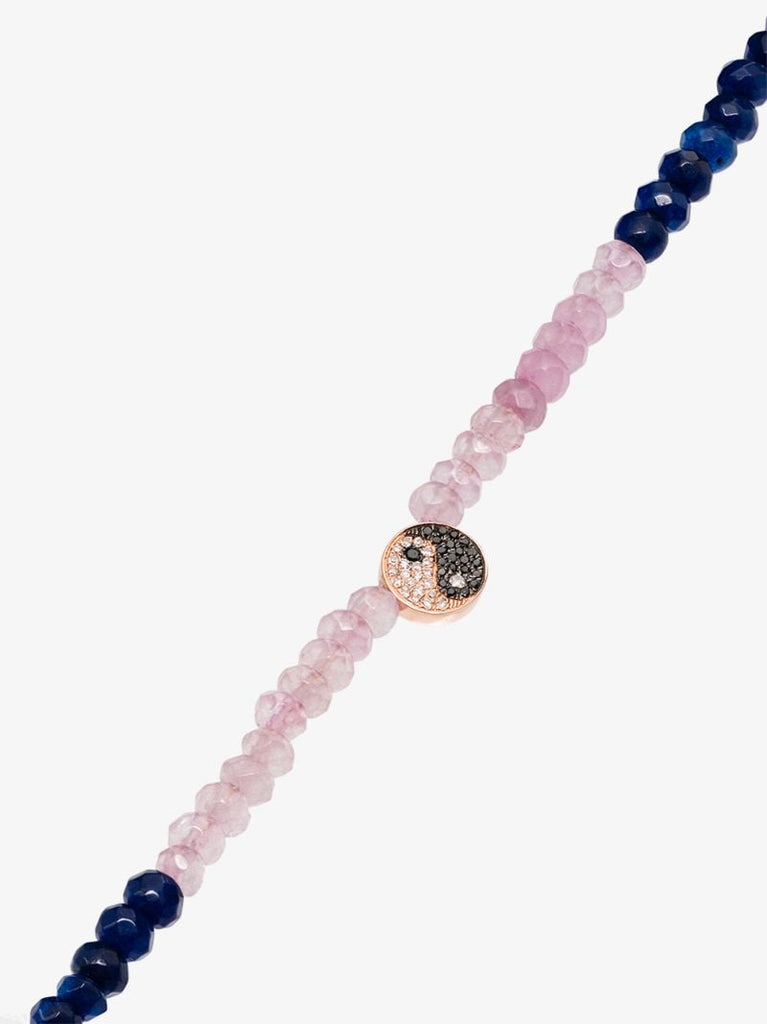 14k Rose Gold Yin Yang Jade and Diamond Necklace