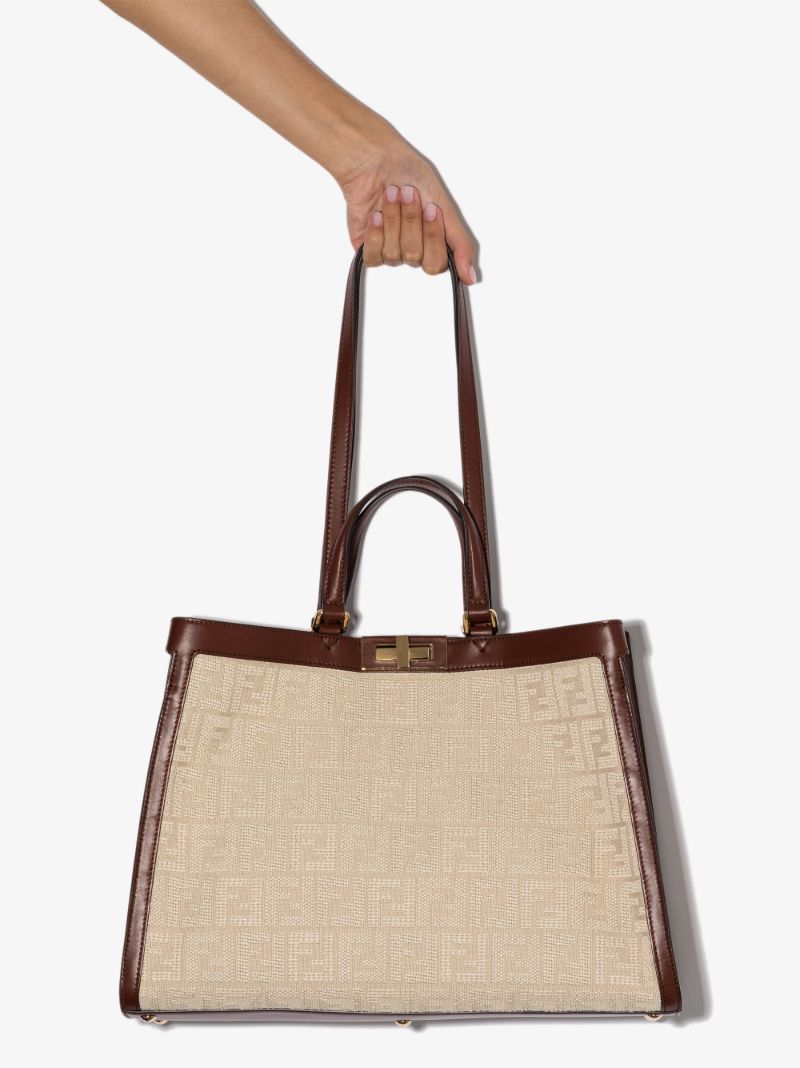 Neutral Peekaboo Ff Logo Tote Bag