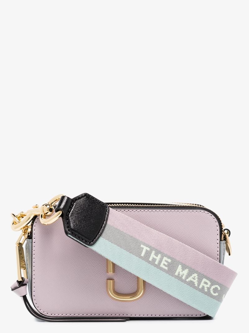 Purple Snapshot Leather Cross Body Bag