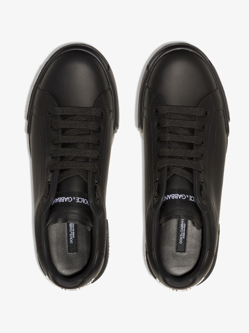 Black Portofino Leather Sneakers