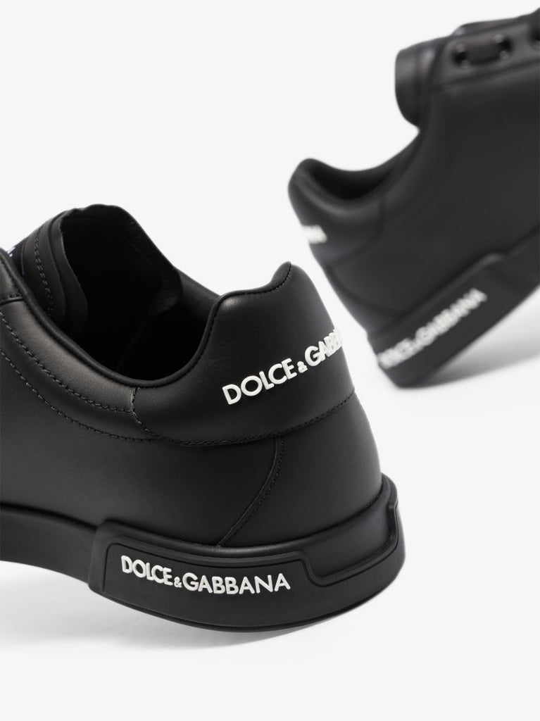 Black Portofino Leather Sneakers