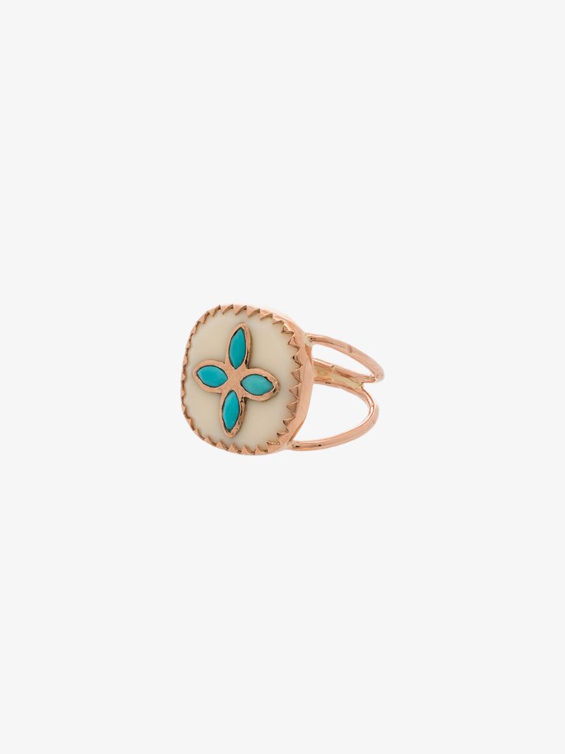 9k Rose Gold Bowie No. 2 Turquoise Ring