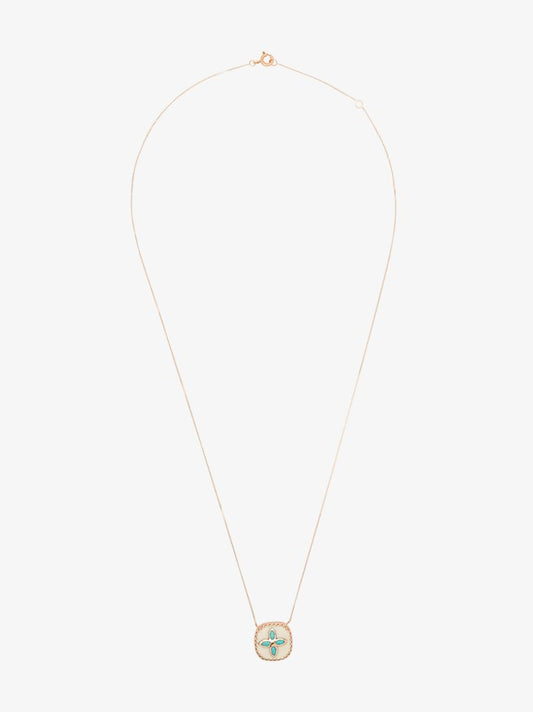 9k Rose Gold Bowie Turquoise Necklace