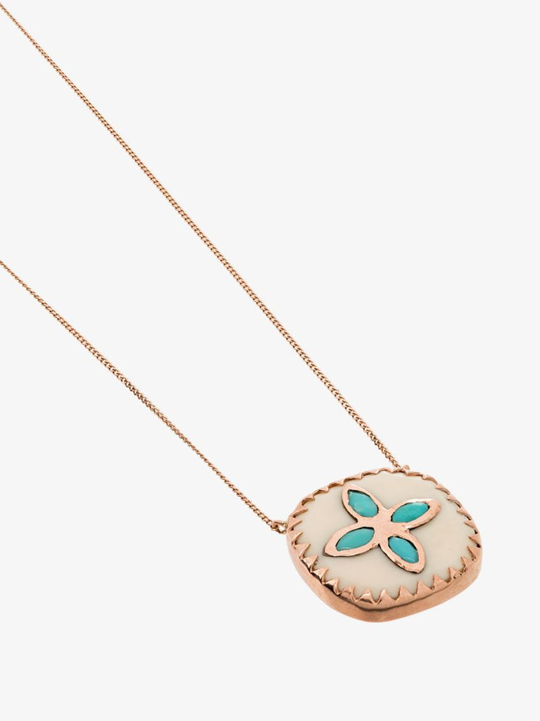 9k Rose Gold Bowie Turquoise Necklace