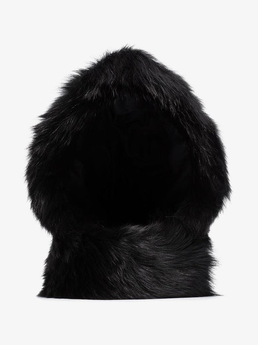 Black Faux Fur Hood