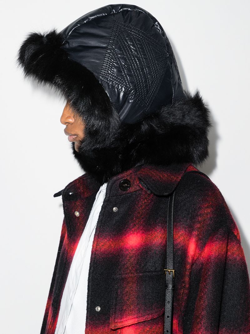 Black Faux Fur Hood