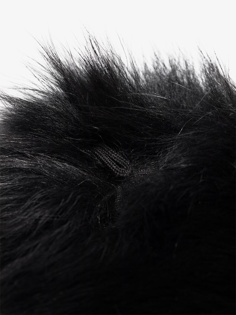 Black Faux Fur Hood