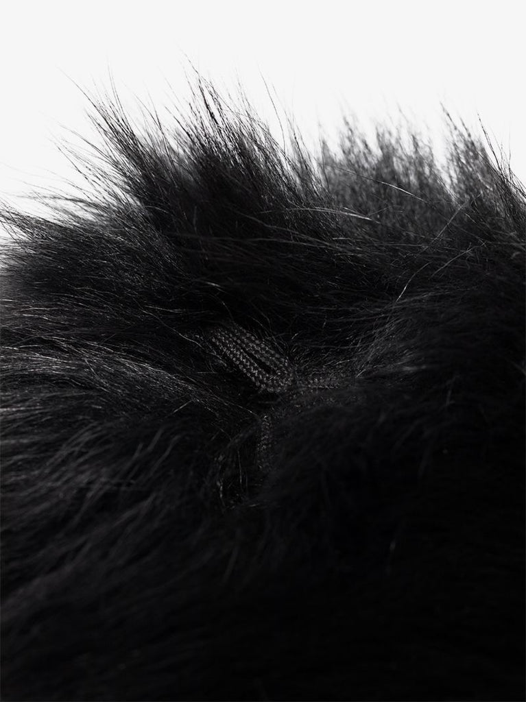Black Faux Fur Hood
