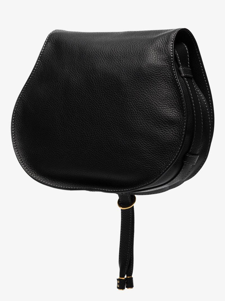 Black Marcie Leather Saddle Bag