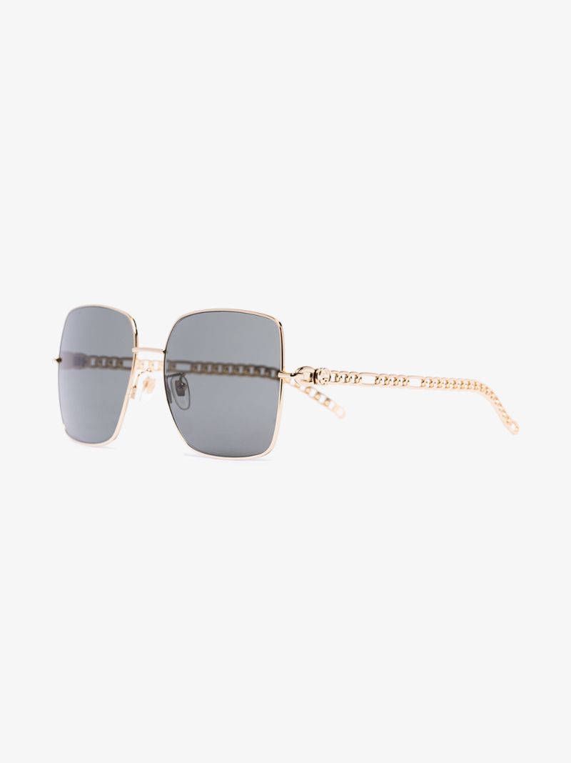 Gold Tone Gg Chain Sunglasses