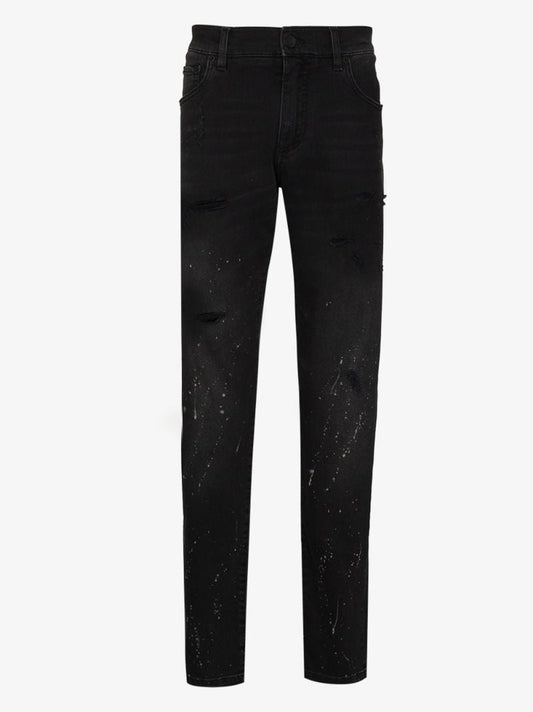 Distressed Tapered Jeans