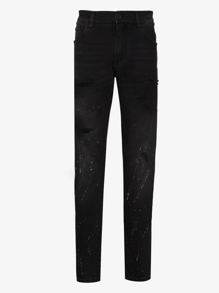 Distressed Tapered Jeans