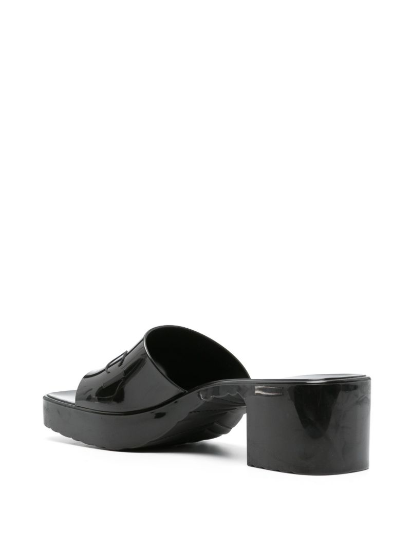 Black 60 Logo-embossed Rubber Mules