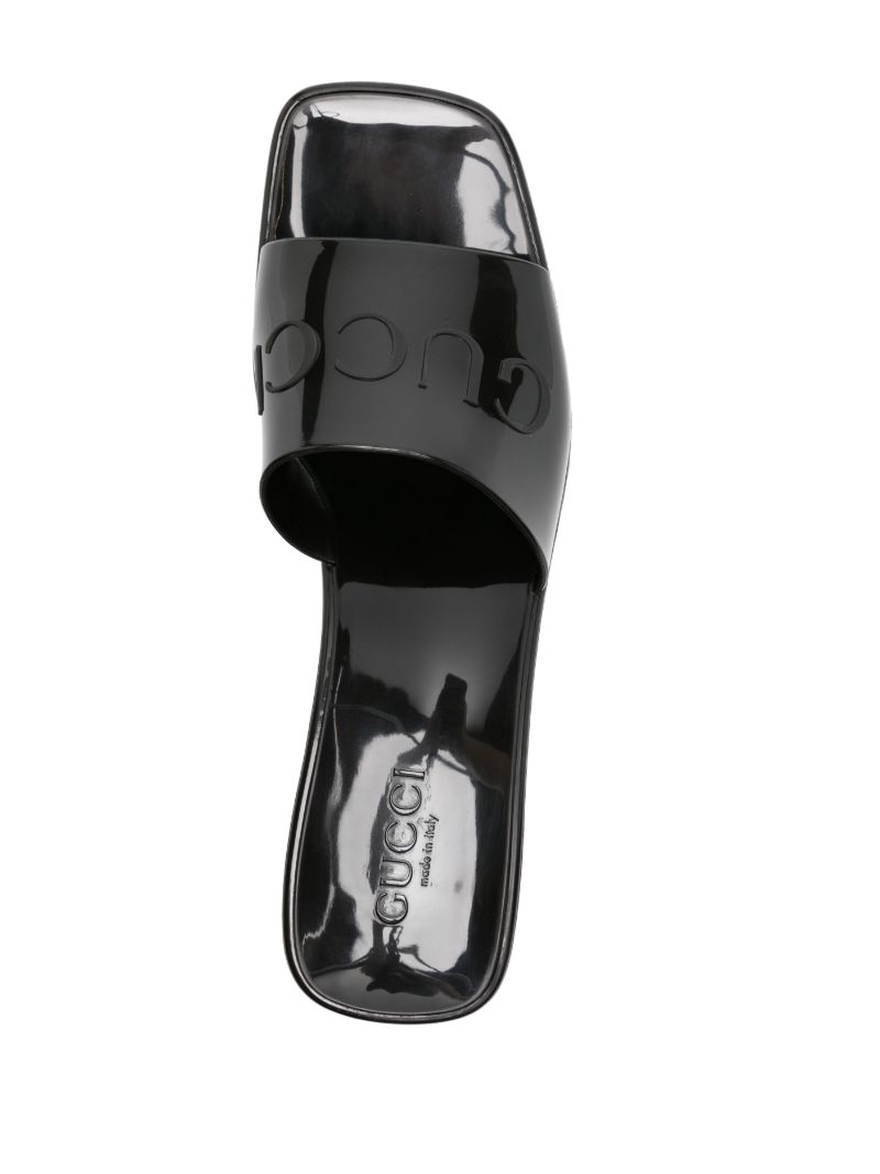 Black 60 Logo-embossed Rubber Mules