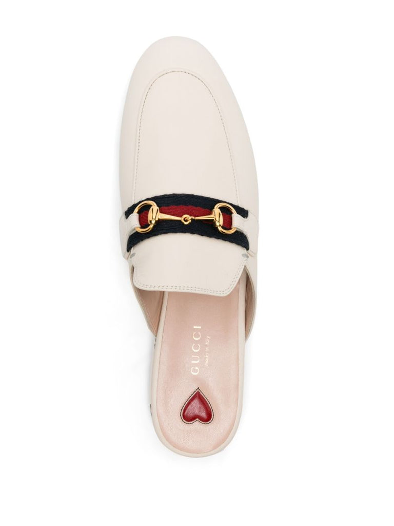 White Princetown Leather Mules