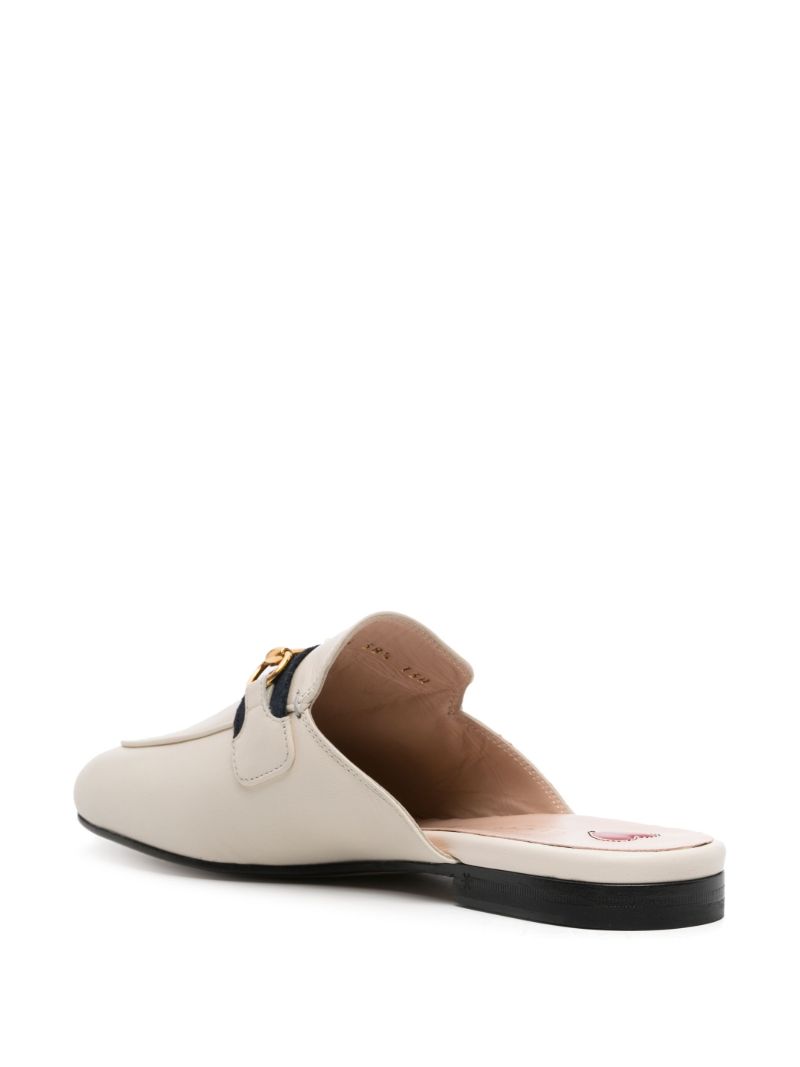 White Princetown Leather Mules