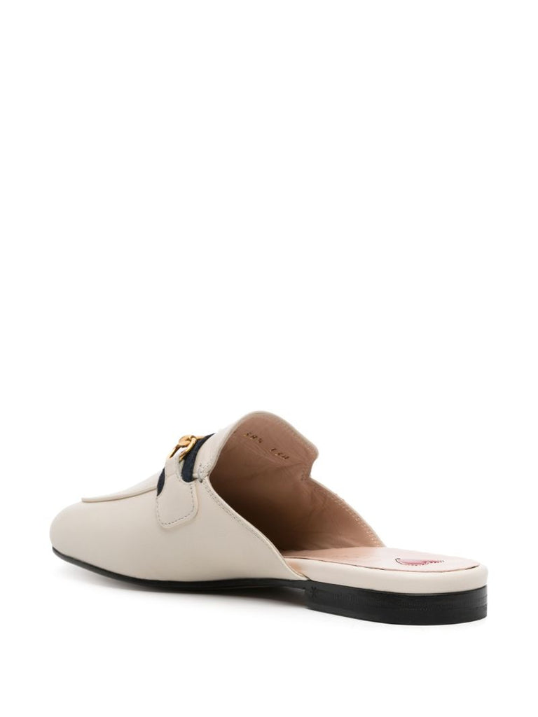 White Princetown Leather Mules