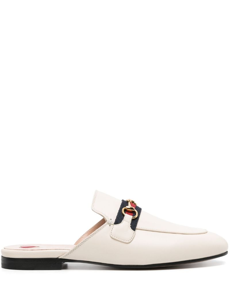 White Princetown Leather Mules