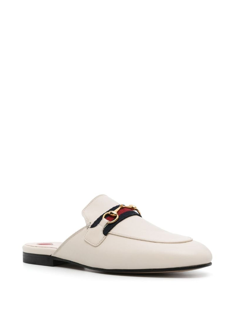 White Princetown Leather Mules