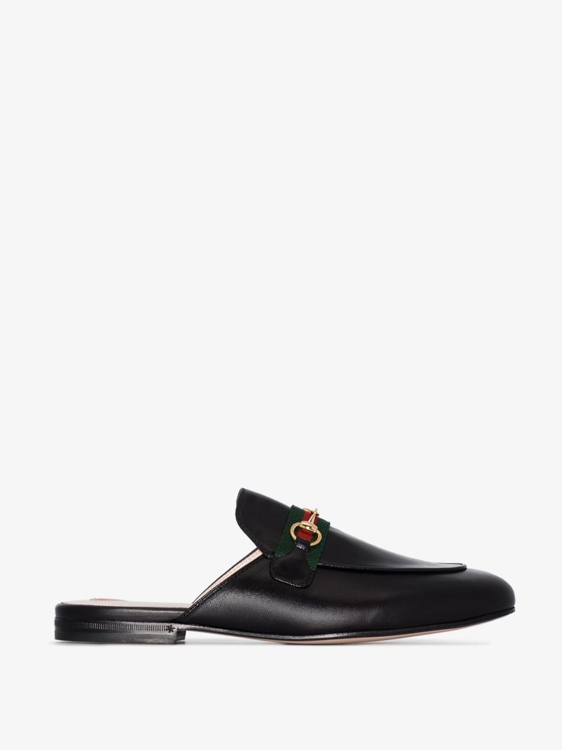 Black Princetown Leather Mules