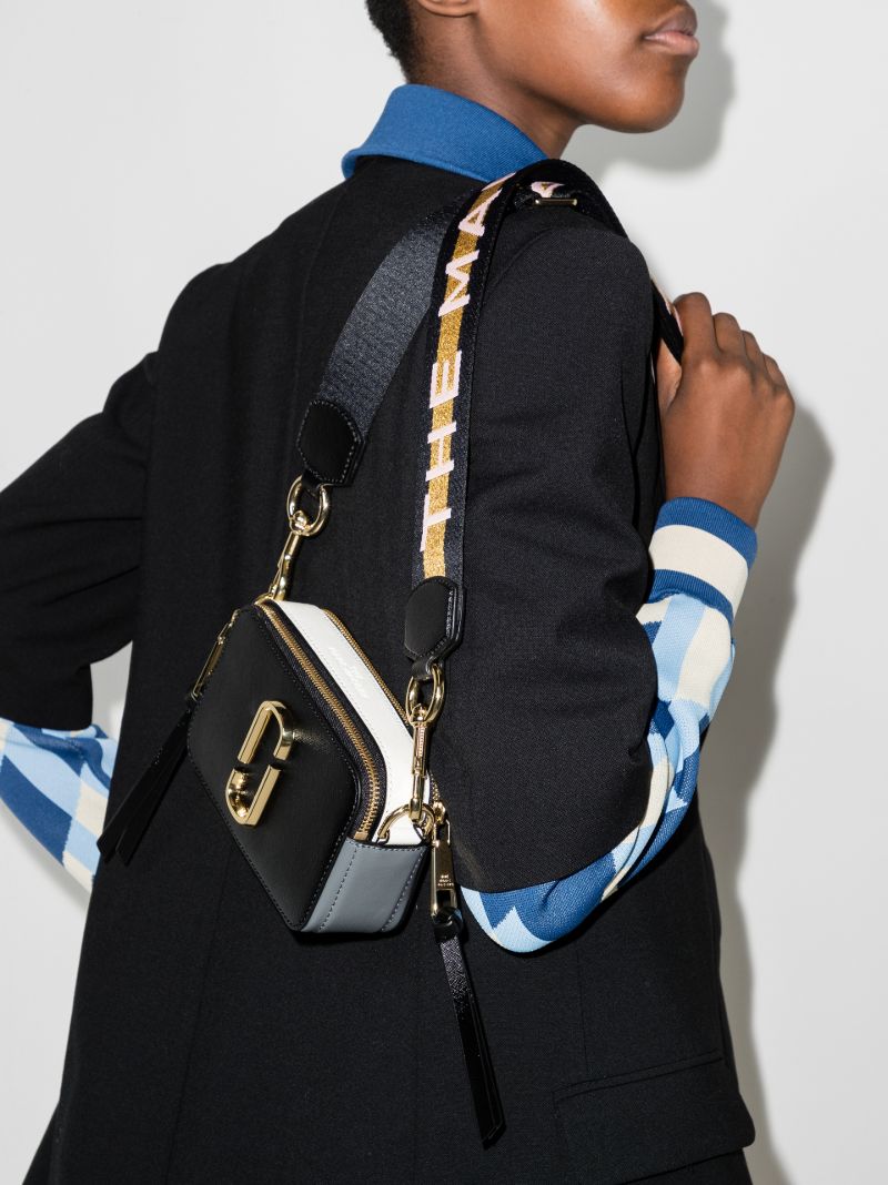 Black Snapshot Leather Cross Body Bag