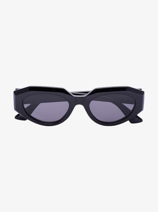 Black Facet Oval Sunglasses