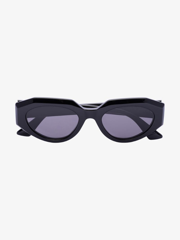 Black Facet Oval Sunglasses