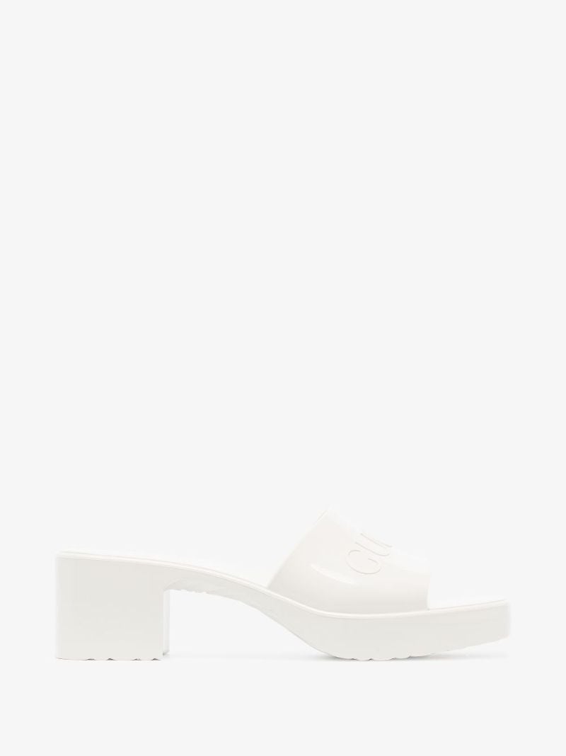 White Plastique 60 Logo Mules