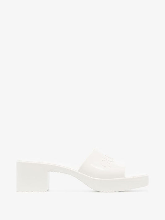 White Plastique 60 Logo Mules