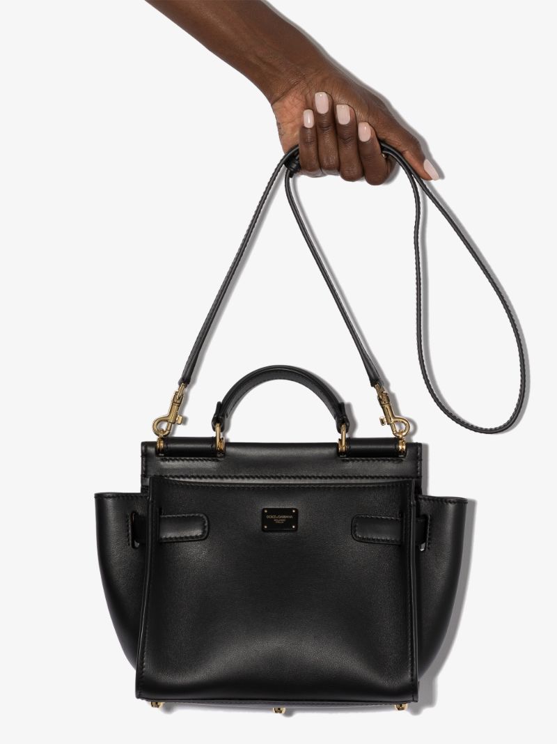 Black 62 Small Soft Leather Tote Bag