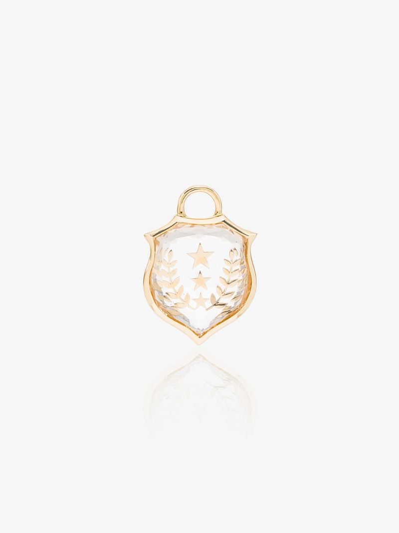 18k Yellow Gold Per Aspera Ad Astra Small Quartz Charm