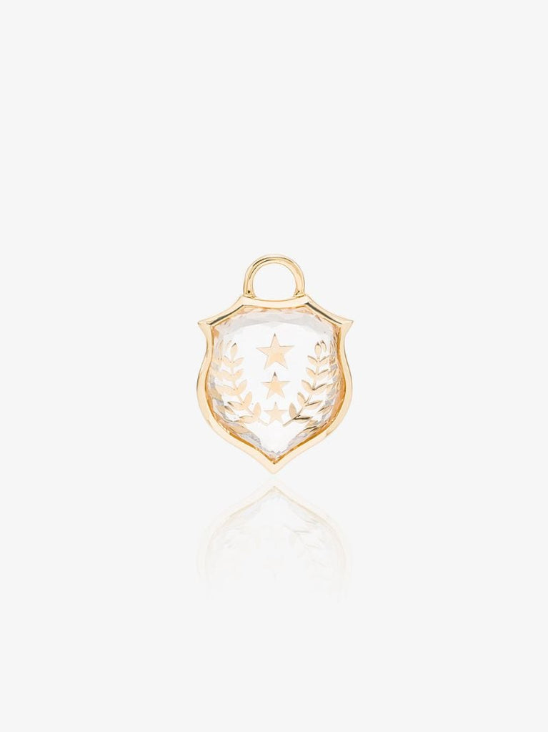 18k Yellow Gold Per Aspera Ad Astra Small Quartz Charm