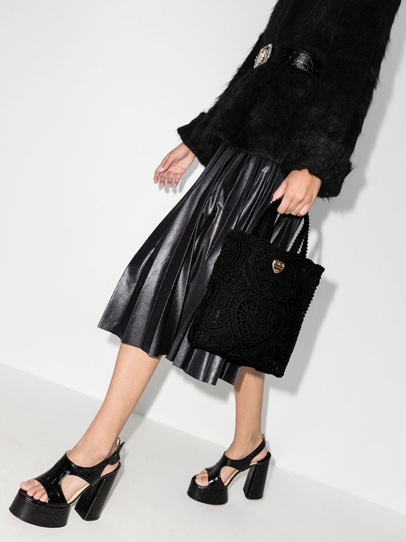 Black Beatrice Crocheted Tote Bag