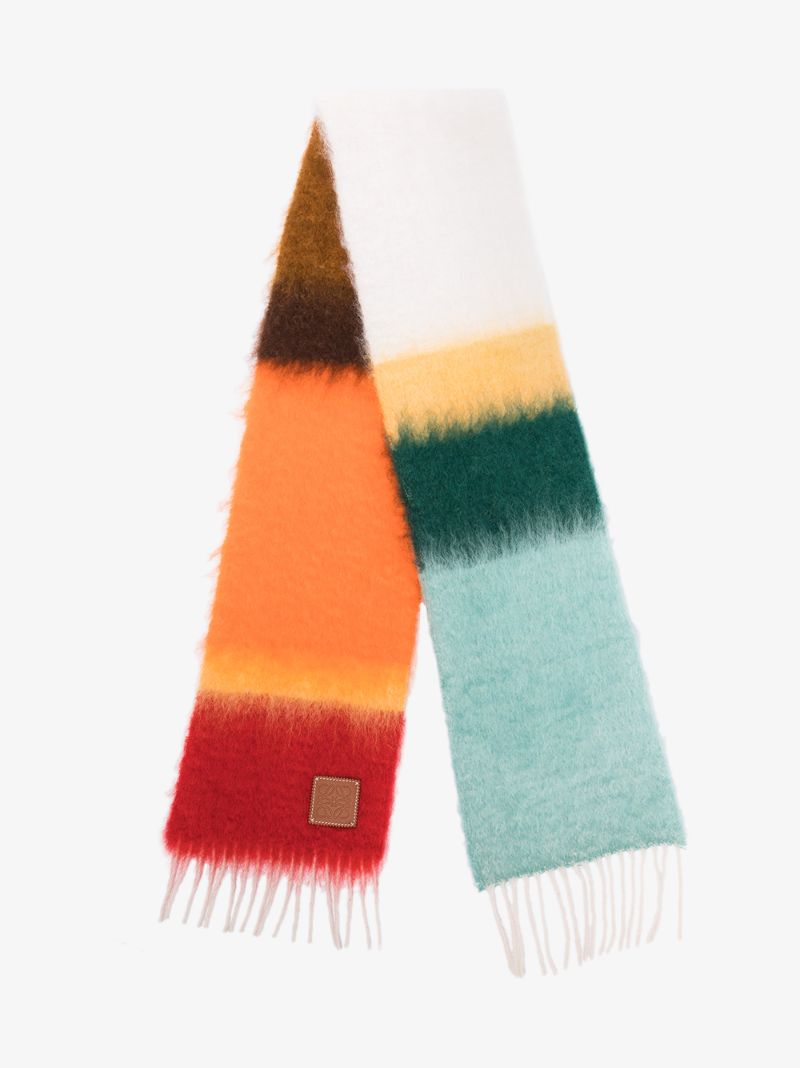 Multicoloured Striped Knit Scarf