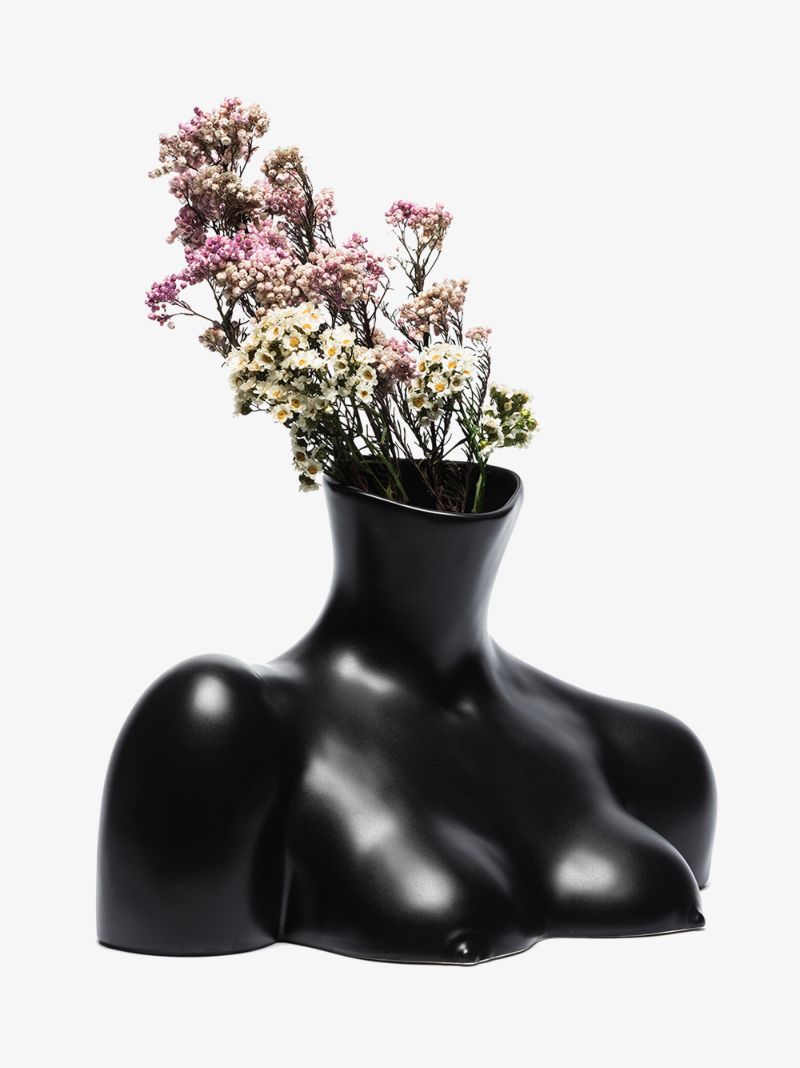 Black Breast Friend Earthenware Vase